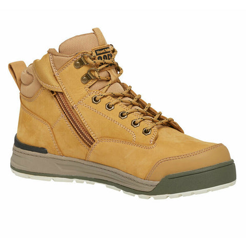 Hard Yakka 3056 Lace Zip Leather Work Safety Boots Memory Foam Protect