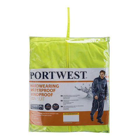 PORTWEST Essentials Rainsuit (2 Piece Suit) Waterproof Lightweight  Jacket & Trousers