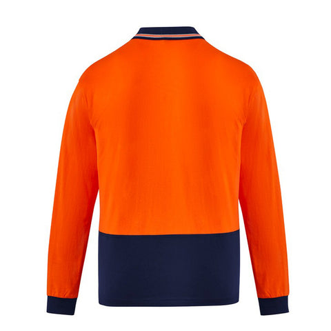 SYZMIK Mens Hi Vis Cotton Long Sleeve Polo