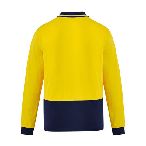 SYZMIK Mens Hi Vis Cotton Long Sleeve Polo