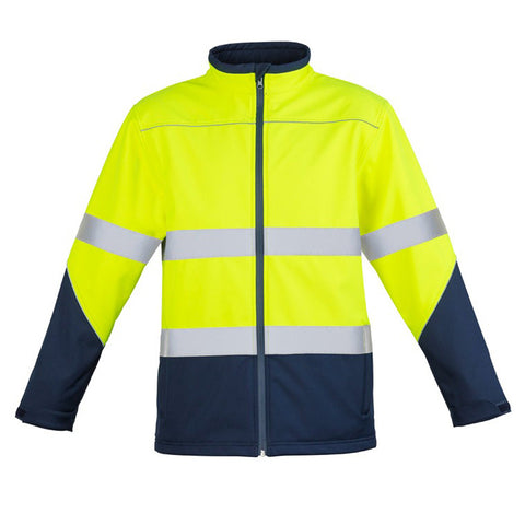Mens Hi Vis Softshell Jacket Reflective Tape Workwear Outdoor Waterproof