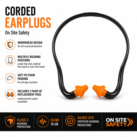 On Site Safety Rapid Banded Earplugs Hearing Protection