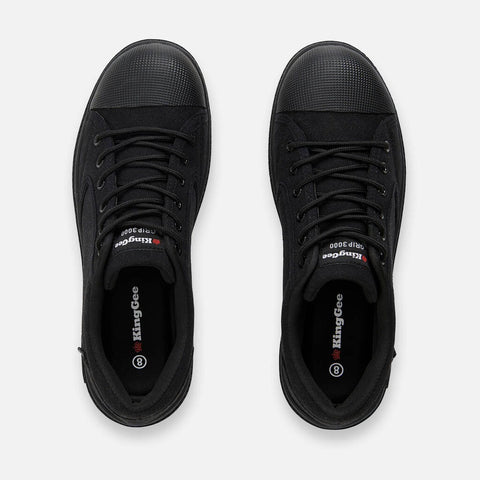 Grip 3000 Slip Resistant Canvas Safety Shoes - Black