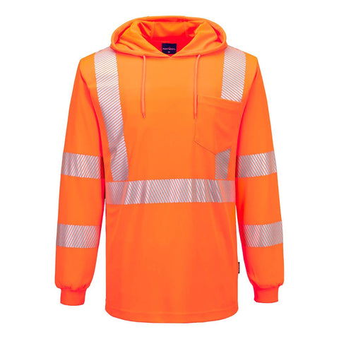 PORTWEST Hi-Vis Lightweight Hooded T-Shirt L/S