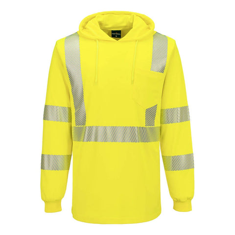 PORTWEST Hi-Vis Lightweight Hooded T-Shirt L/S