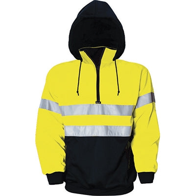 XAX Retro Fleece-Viz Hi Vis 1/2 Zip Windcheater