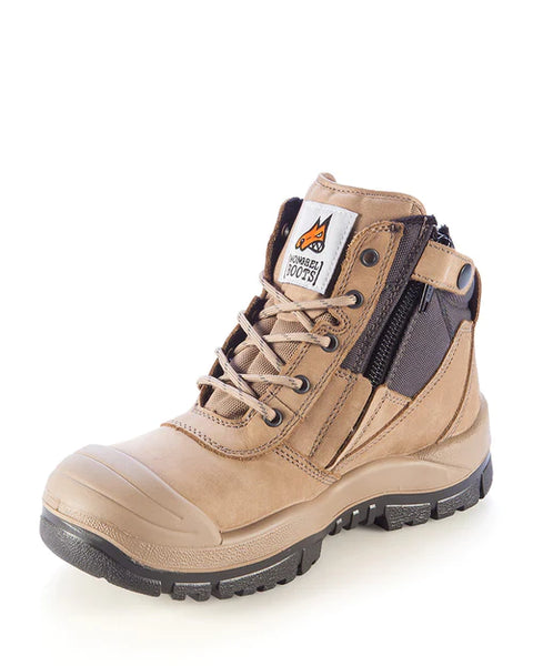 Mongrel 461060 Zipsider Safety Boot with scuff cap - Stone