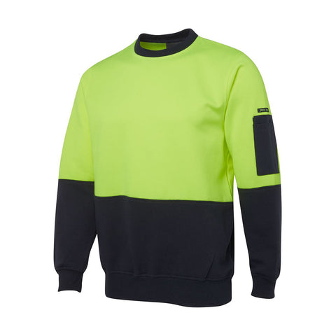 JB's Wear HI VIS FLEECY CREW 6HVCN Traditional pullover