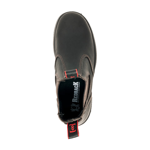 Redback UBOK Non Safety Work Boots Soft Toe Elastic Sided Bobcat Unisex Bonsall 6" Claret Brown Oil Kip