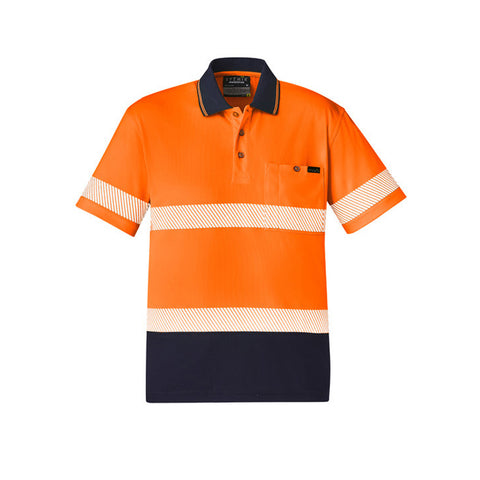 BIZ COLLECTION UNISEX HI VIS SEGMENTED S/S POLO - HOOP TAPED ZH535